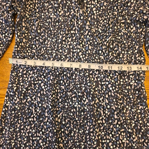 Sigrid Olsen Women's V-Neck Midi Dress Abstract Print Long Sleeve Faux Wrap Work - Picture 7 of 16